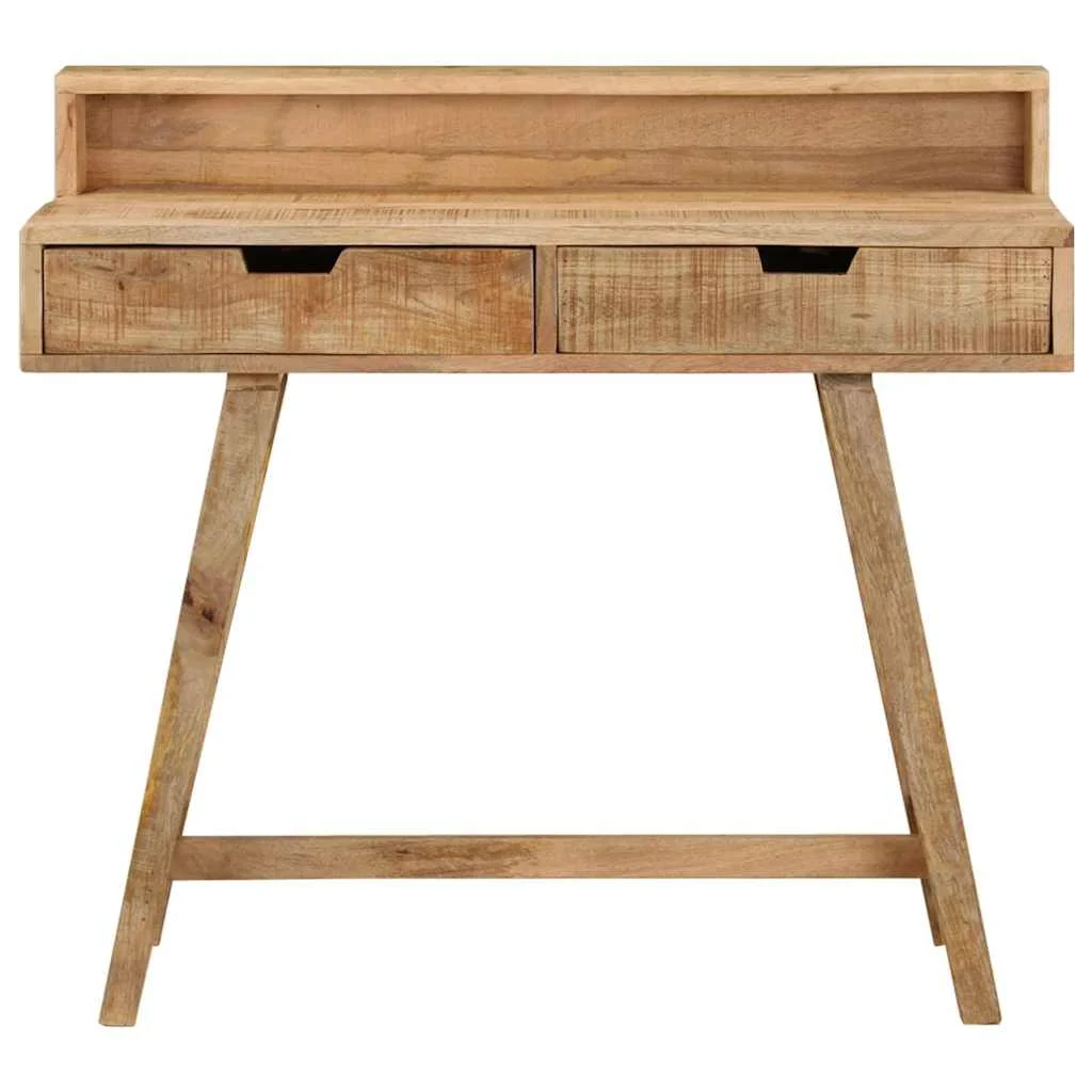 Bureau 100 x 45 x 90 cm brun bois massif de manguier – vue de côté