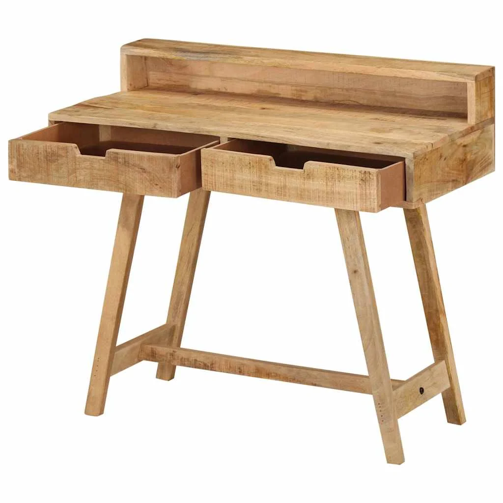 Bureau 100 x 45 x 90 cm brun bois massif de manguier – vue de détail
