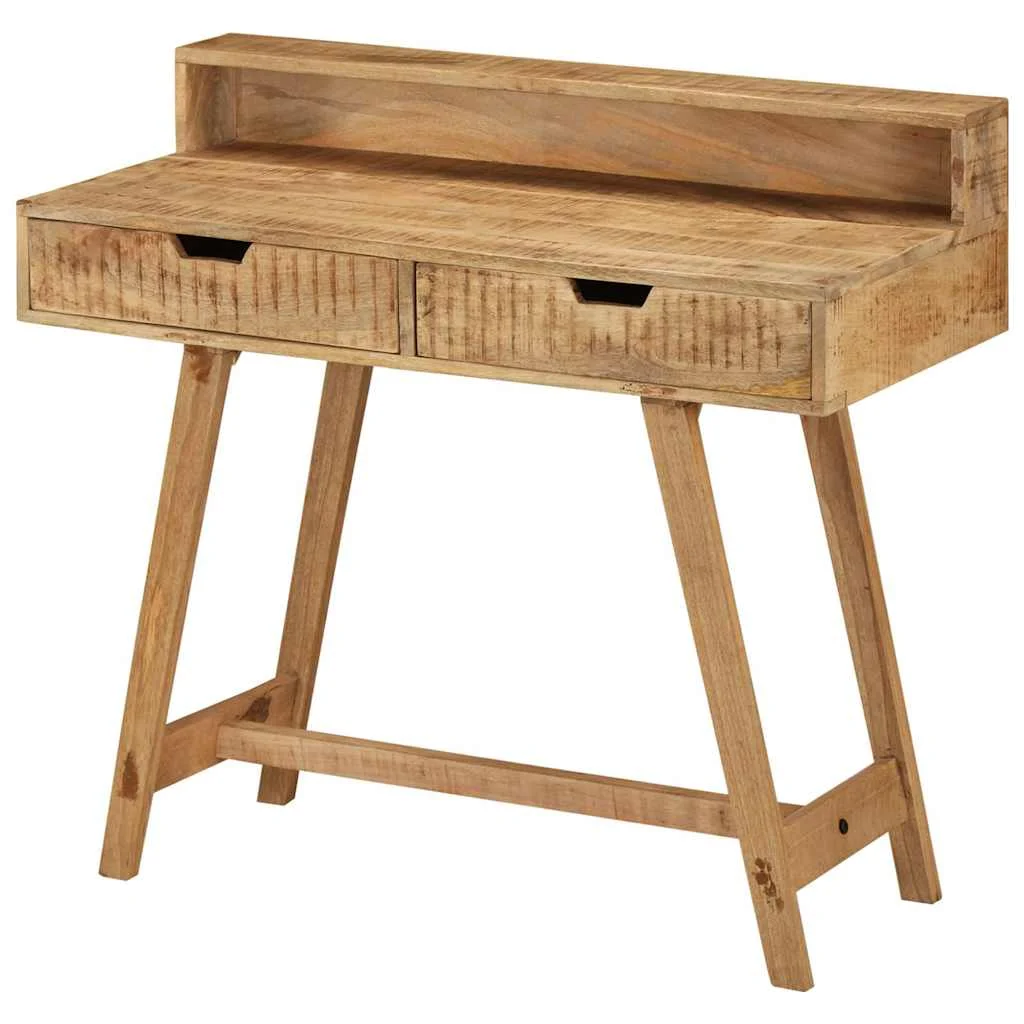 Bureau 100 x 45 x 90 cm brun bois massif de manguier – vue en situation
