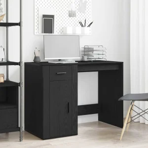 Bureau 100 x 49 x 74 cm chêne noir bois d'ingénierie – vue d’ensemble