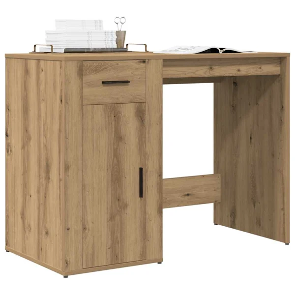Bureau 100 x 49 x 75 cm chêne artisanal bois d'ingénierie – vue d’ensemble