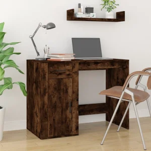 Bureau 100 x 49 x 75 cm chêne fumé bois d'ingénierie – vue d’ensemble