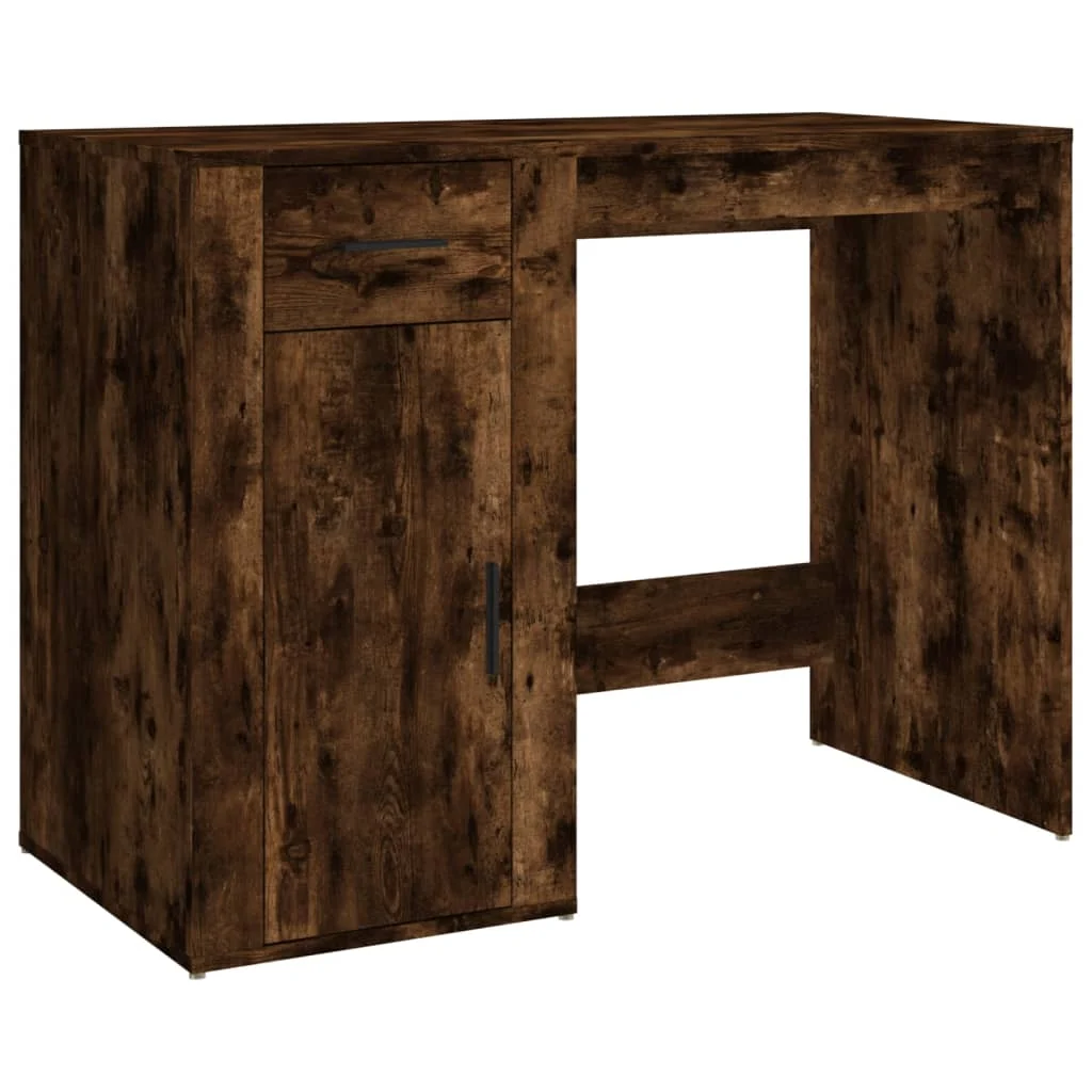 Bureau 100 x 49 x 75 cm chêne fumé bois d'ingénierie – vue de côté