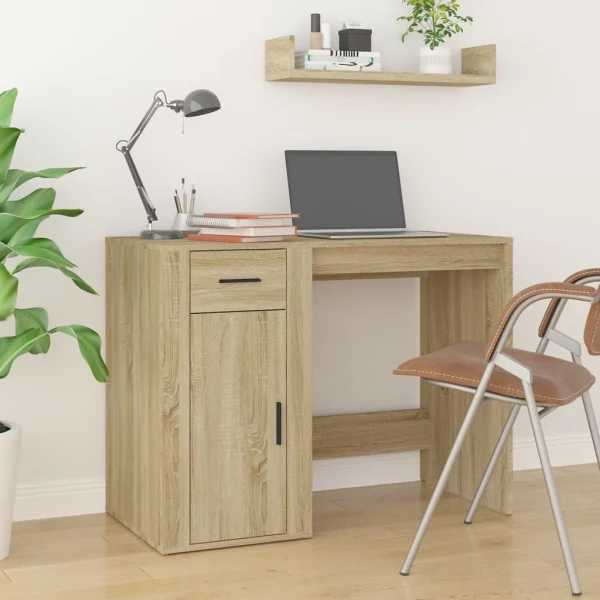 Bureau 100 x 49 x 75 cm chêne sonoma bois d'ingénierie – vue d’ensemble