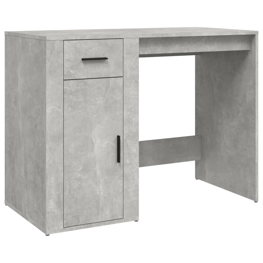 Bureau 100 x 49 x 75 cm gris béton bois d'ingénierie – vue de côté
