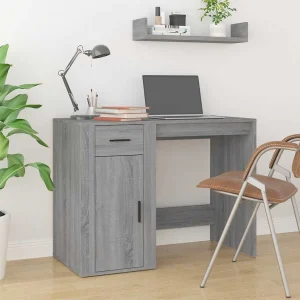 Bureau 100 x 49 x 75 cm sonoma gris bois d'ingénierie – vue d’ensemble