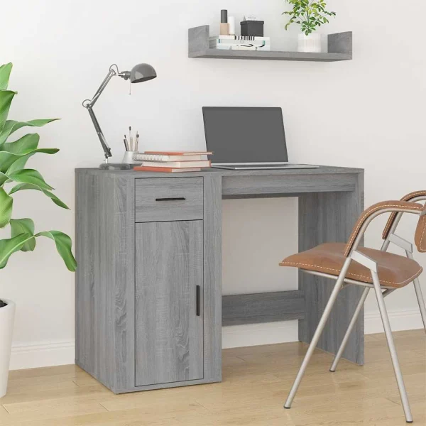 Bureau 100 x 49 x 75 cm sonoma gris bois d'ingénierie – vue d’ensemble