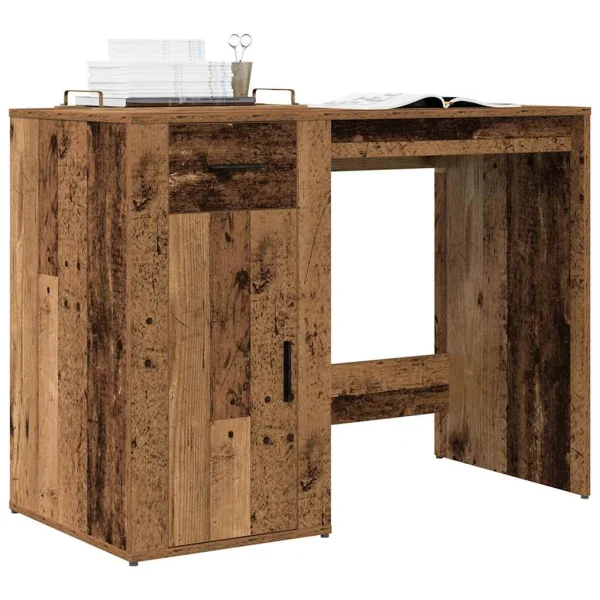 Bureau 100 x 49 x 75 cm vieux bois bois d'ingénierie – vue d’ensemble