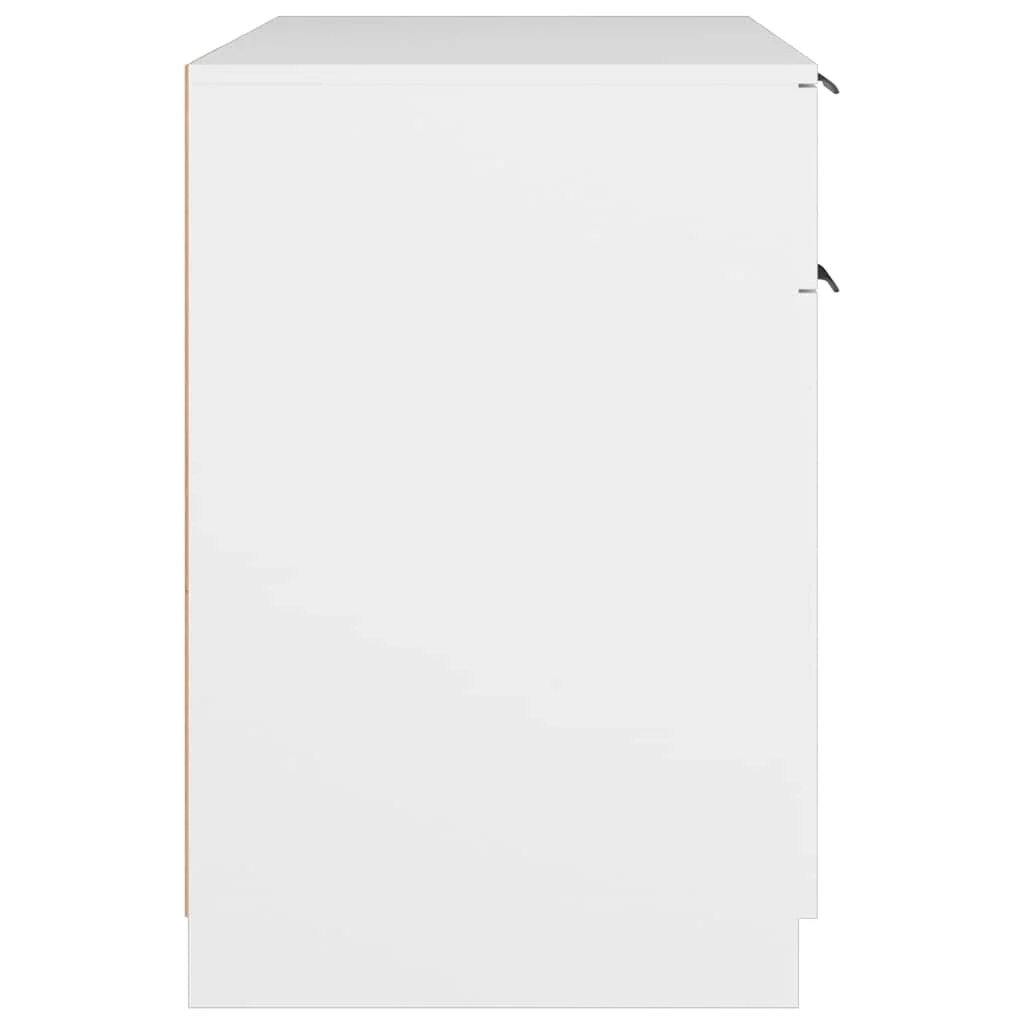 Bureau 100 x 50 x 75 cm blanc bois d'ingénierie – vue de dos