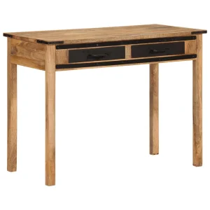 Bureau 100 x 50 x 75 cm brun bois massif de manguier – vue d’ensemble