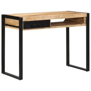 Bureau 100 x 50 x 75 cm brun bois massif de manguier – modèle 2 – vue d’ensemble