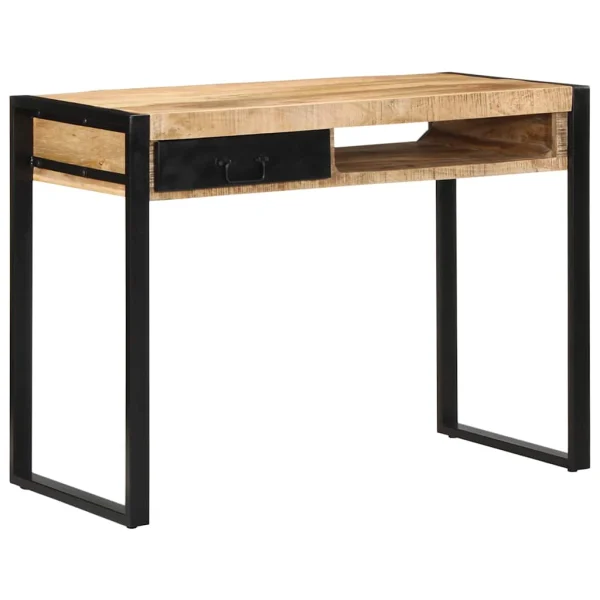 Bureau 100 x 50 x 75 cm brun bois massif de manguier – modèle 2 – vue d’ensemble