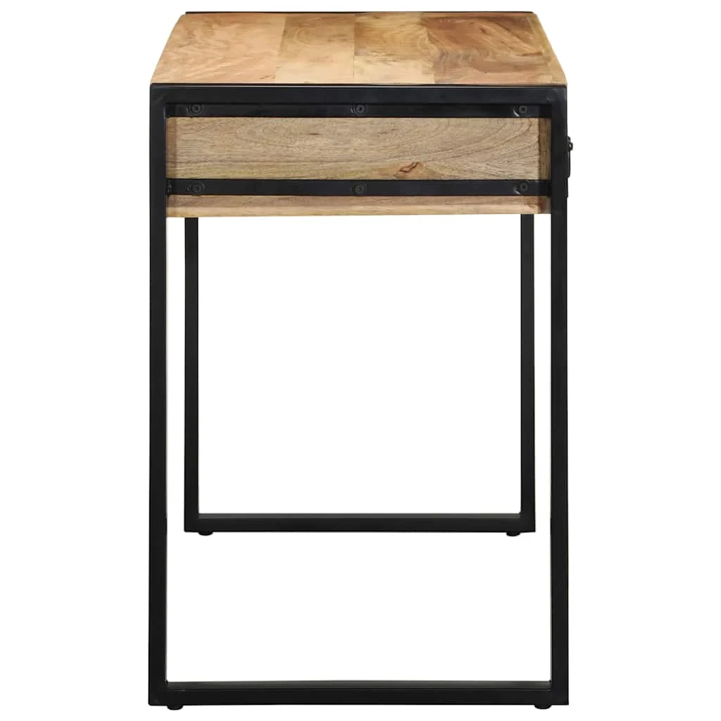 Bureau 100 x 50 x 75 cm brun bois massif de manguier – modèle 2 – vue en situation