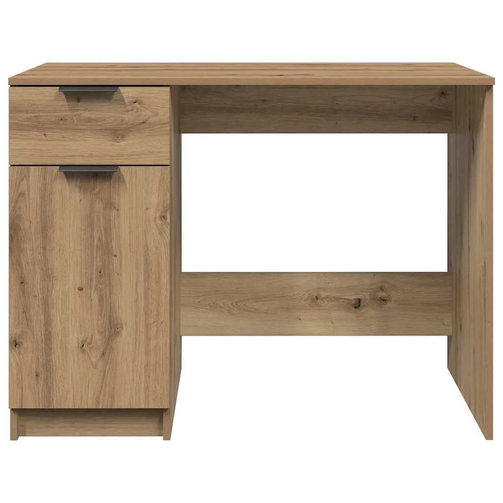 Bureau 100 x 50 x 75 cm chêne artisanal bois d'ingénierie – vue de dos
