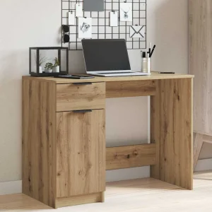 Bureau 100 x 50 x 75 cm chêne artisanal bois d'ingénierie – vue d’ensemble