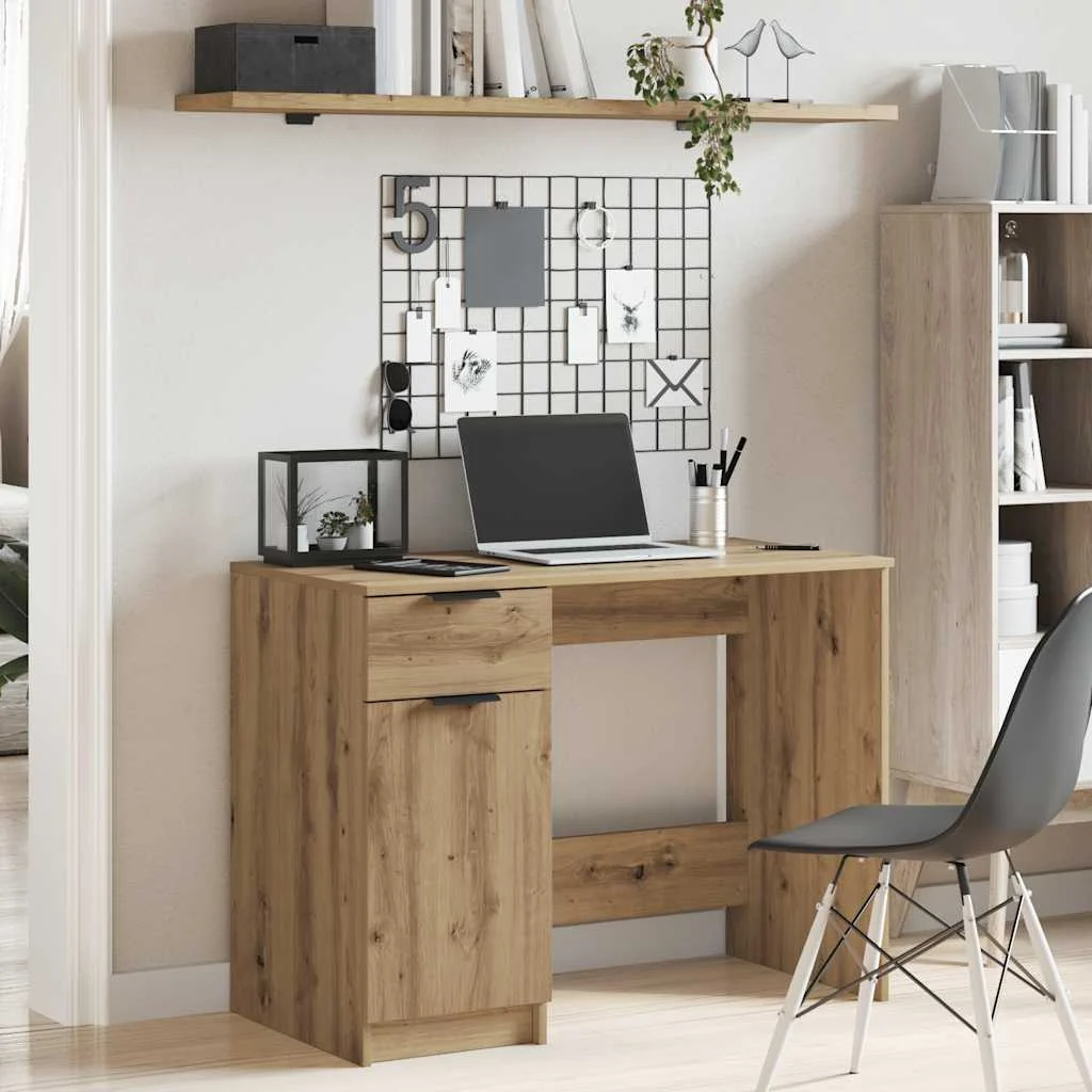Bureau 100 x 50 x 75 cm chêne artisanal bois d'ingénierie – vue de détail
