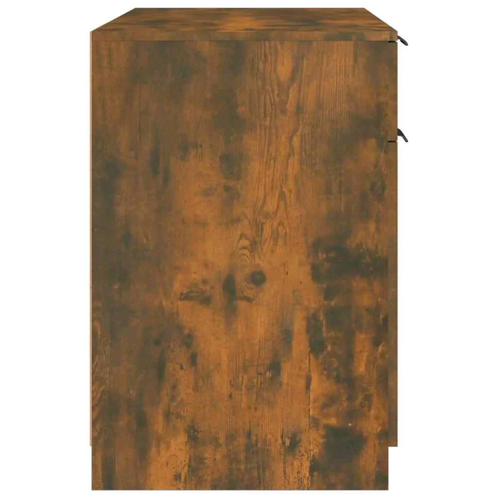 Bureau 100 x 50 x 75 cm chêne fumé bois d'ingénierie – vue de dos