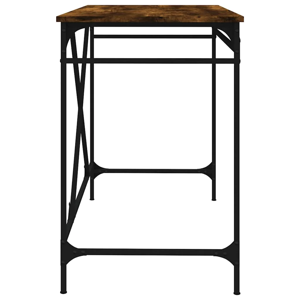 Bureau 100 x 50 x 75 cm chêne fumé bois d'ingénierie – modèle 2 – vue de dessus