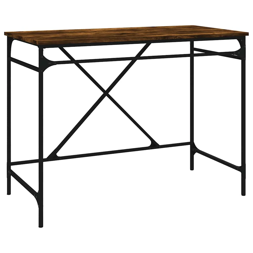 Bureau 100 x 50 x 75 cm chêne fumé bois d'ingénierie – modèle 2 – vue de côté