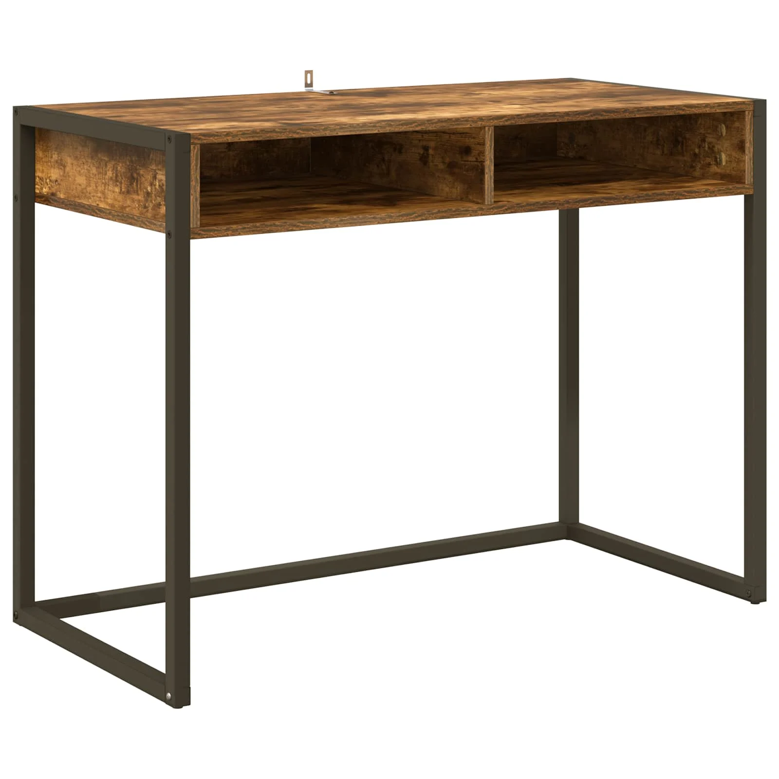 Bureau 100 x 50 x 75 cm chêne fumé bois d'ingénierie – modèle 3 – vue de côté