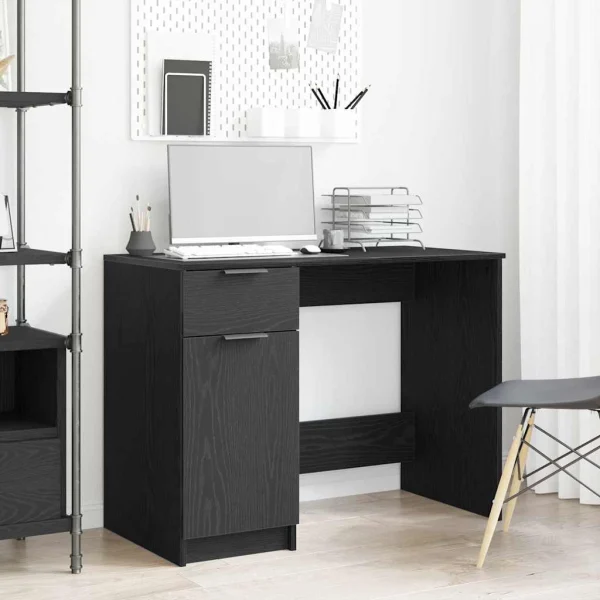 Bureau 100 x 50 x 75 cm chêne noir bois d'ingénierie – vue d’ensemble