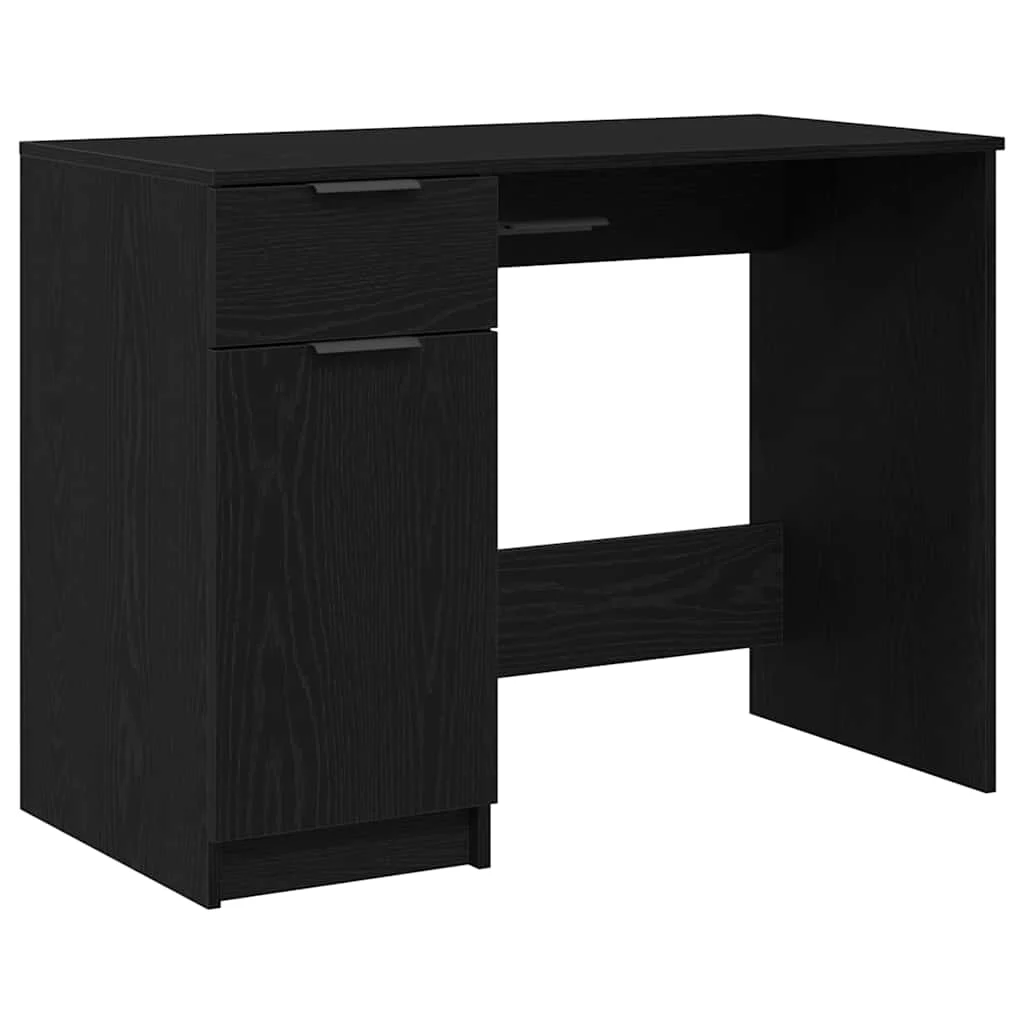 Bureau 100 x 50 x 75 cm chêne noir bois d'ingénierie – vue de côté