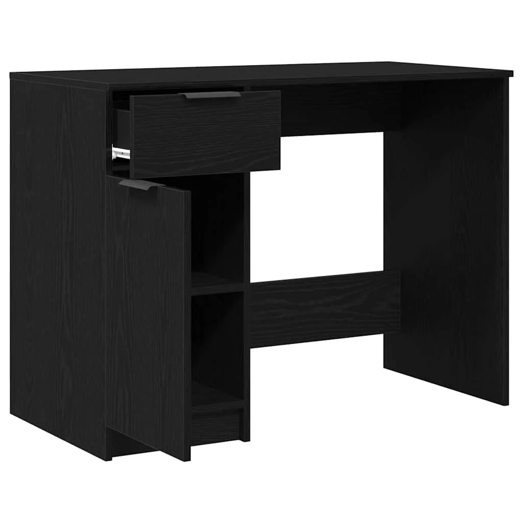 Bureau 100 x 50 x 75 cm chêne noir bois d'ingénierie – vue en situation