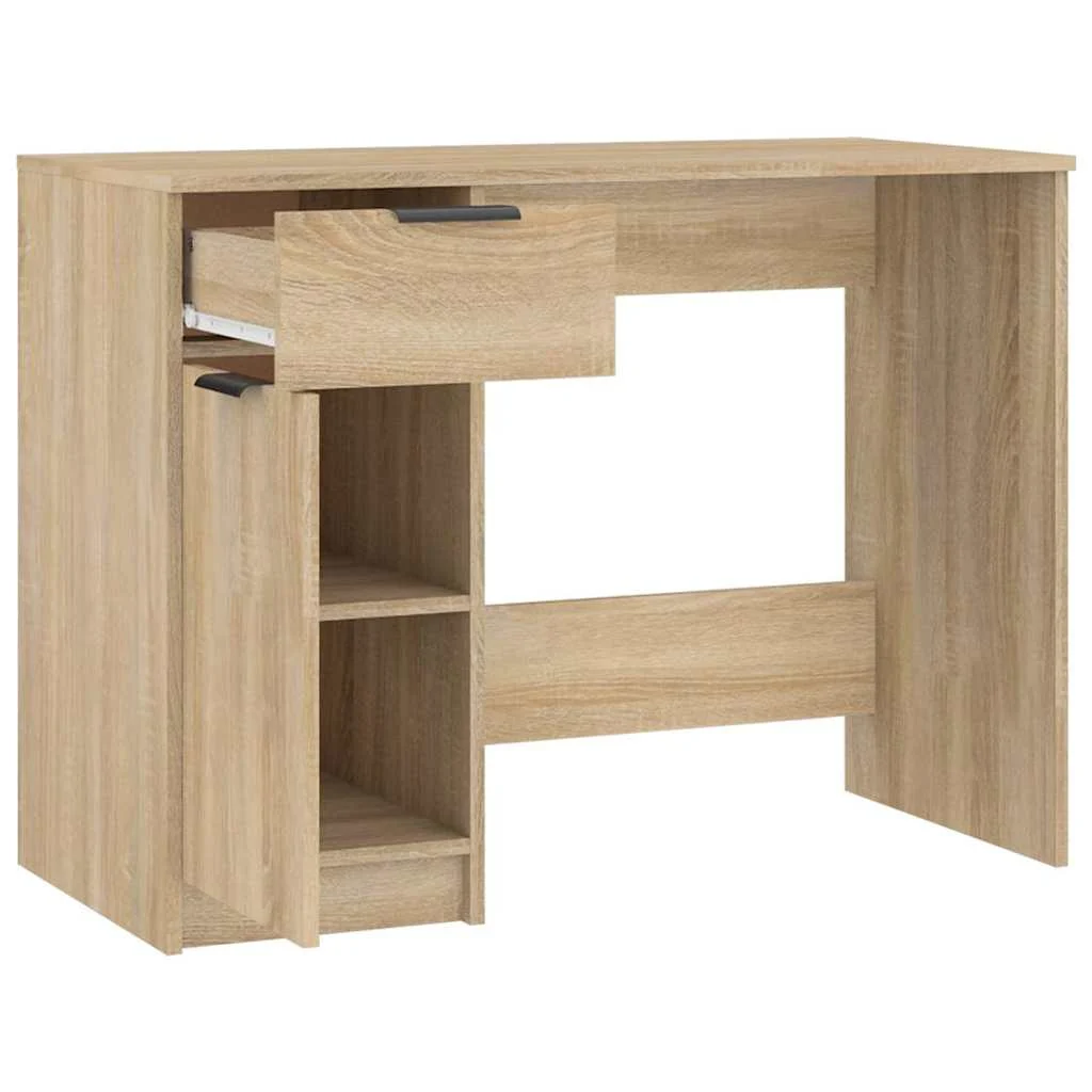 Bureau 100 x 50 x 75 cm chêne sonoma bois d'ingénierie – vue en situation