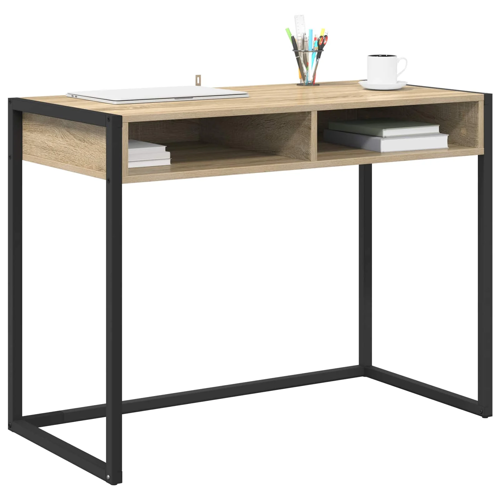 Bureau 100 x 50 x 75 cm chêne sonoma bois d'ingénierie – modèle 2 – vue de détail
