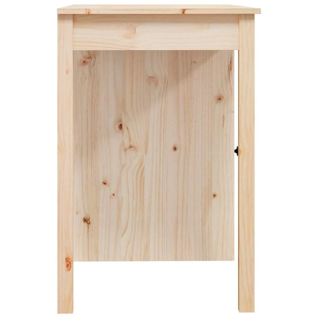 Bureau 100 x 50 x 75 cm naturel bois massif – vue de dos