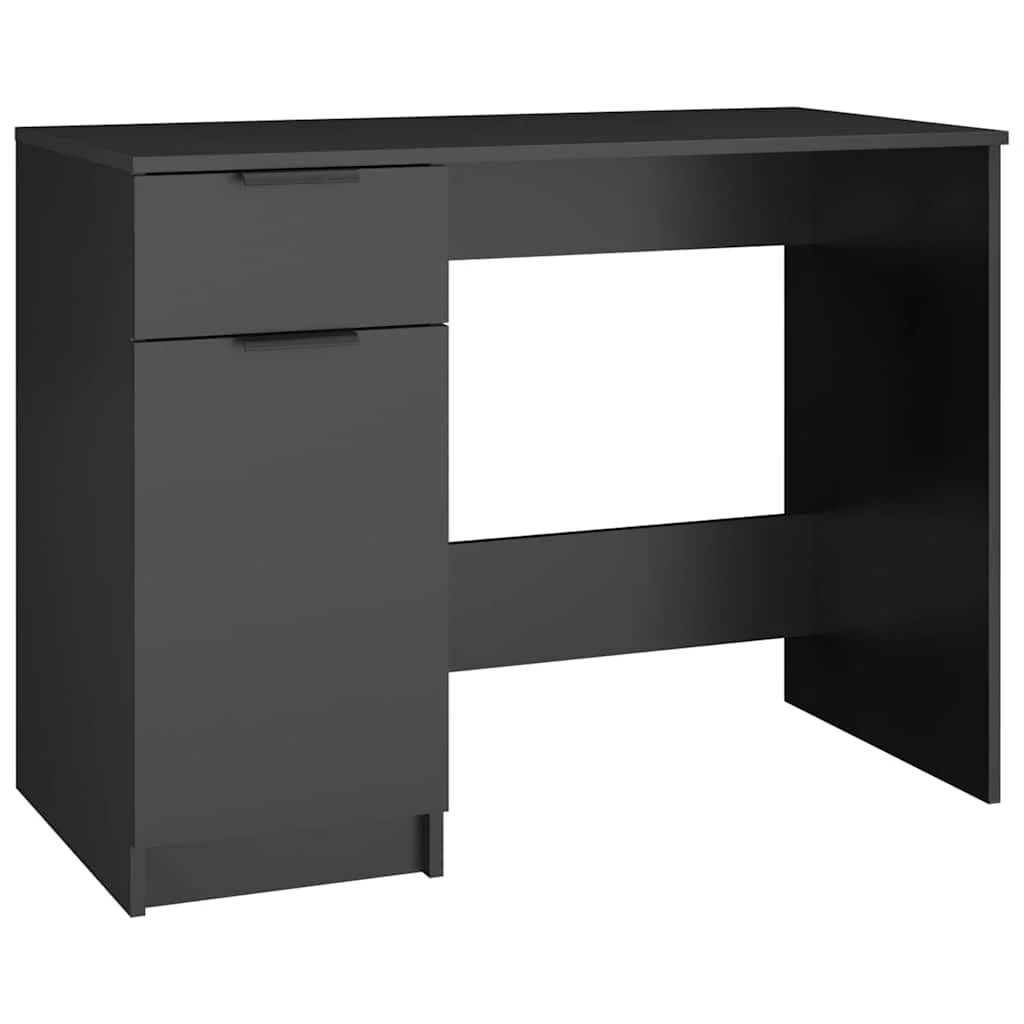 Bureau 100 x 50 x 75 cm noir bois d'ingénierie – vue de côté