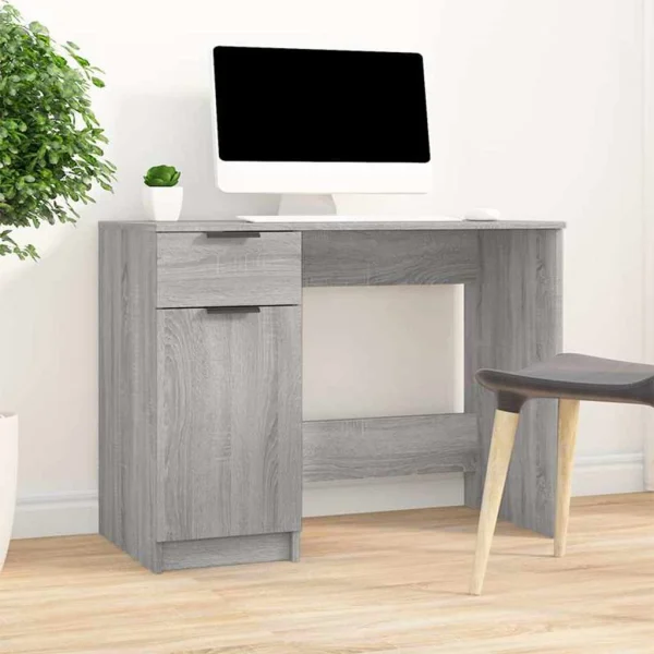 Bureau 100 x 50 x 75 cm sonoma gris bois d'ingénierie – vue d’ensemble