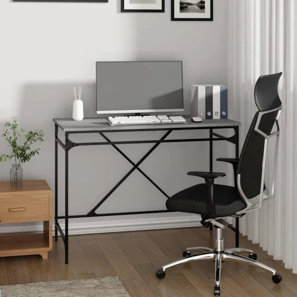 Bureau 100 x 50 x 75 cm sonoma gris bois d'ingénierie – modèle 2 – vue d’ensemble
