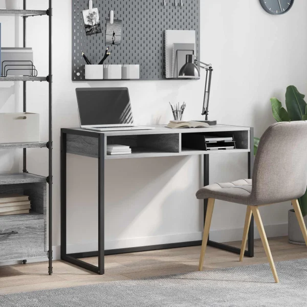 Bureau 100 x 50 x 75 cm sonoma gris bois d'ingénierie – modèle 3 – vue d’ensemble