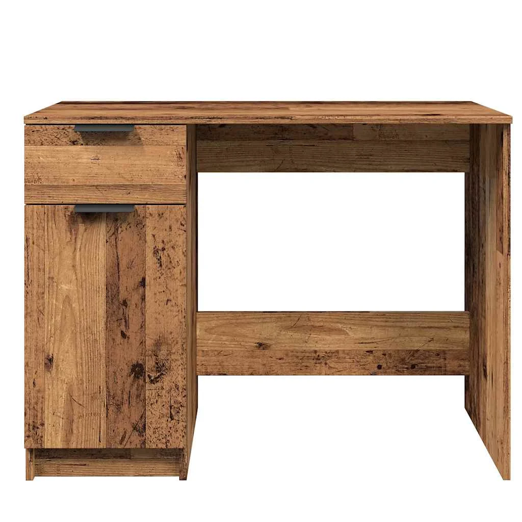 Bureau 100 x 50 x 75 cm vieux bois bois d'ingénierie – vue de dessus