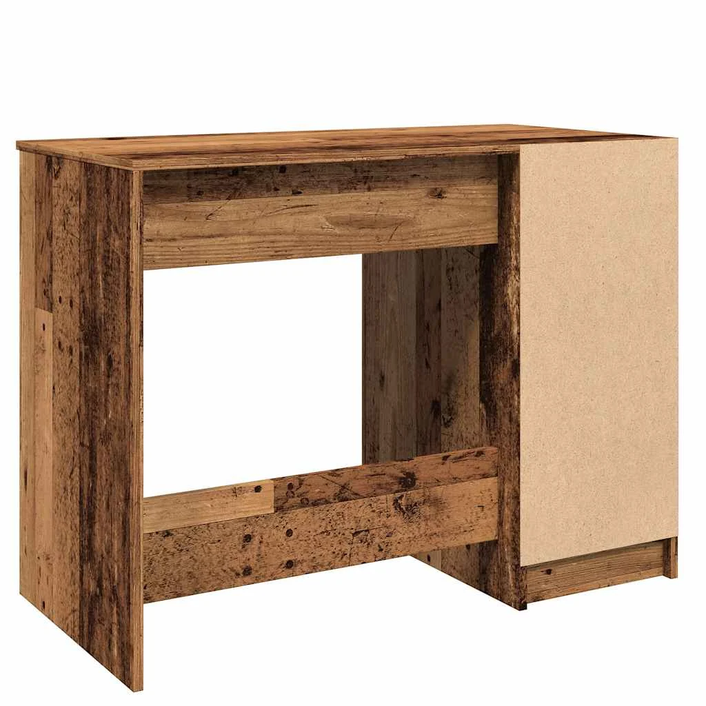 Bureau 100 x 50 x 75 cm vieux bois bois d'ingénierie – vue de dos