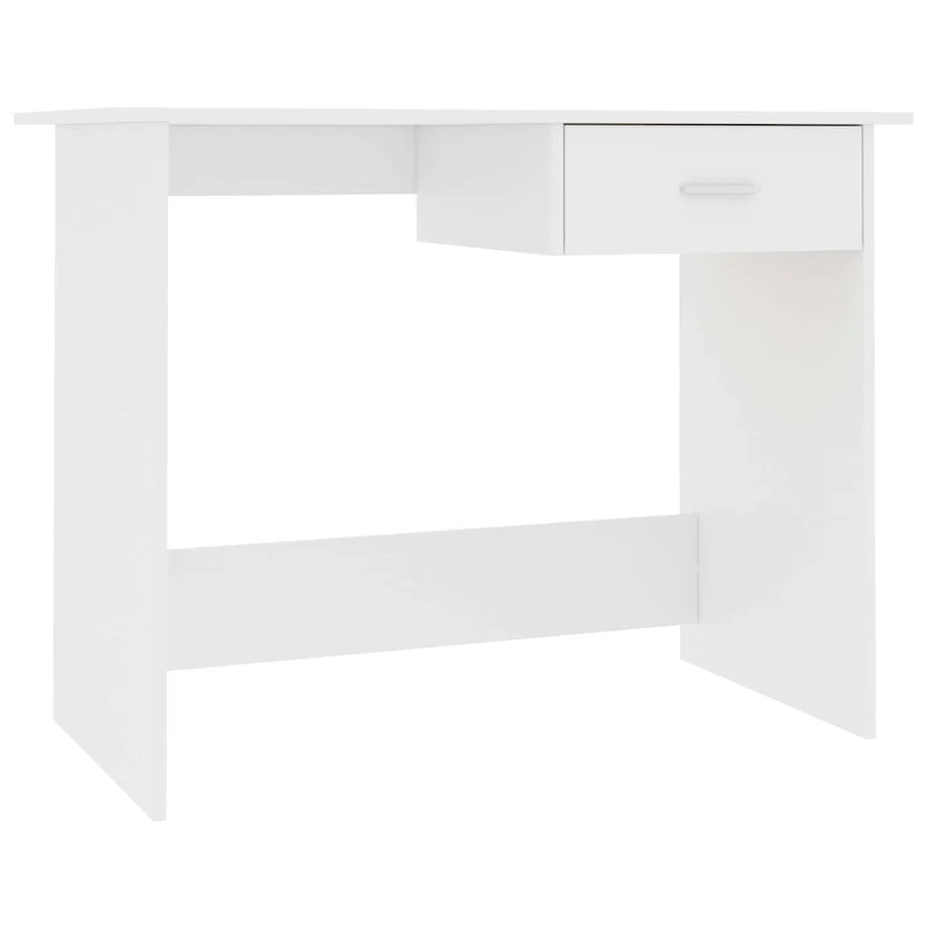 Bureau 100 x 50 x 76 cm blanc bois d'ingénierie – vue de côté