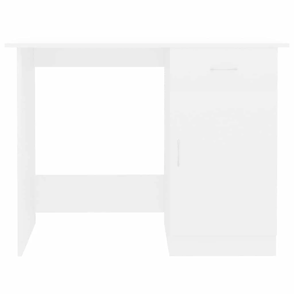 Bureau 100 x 50 x 76 cm blanc bois d'ingénierie – modèle 2 – vue de dessus