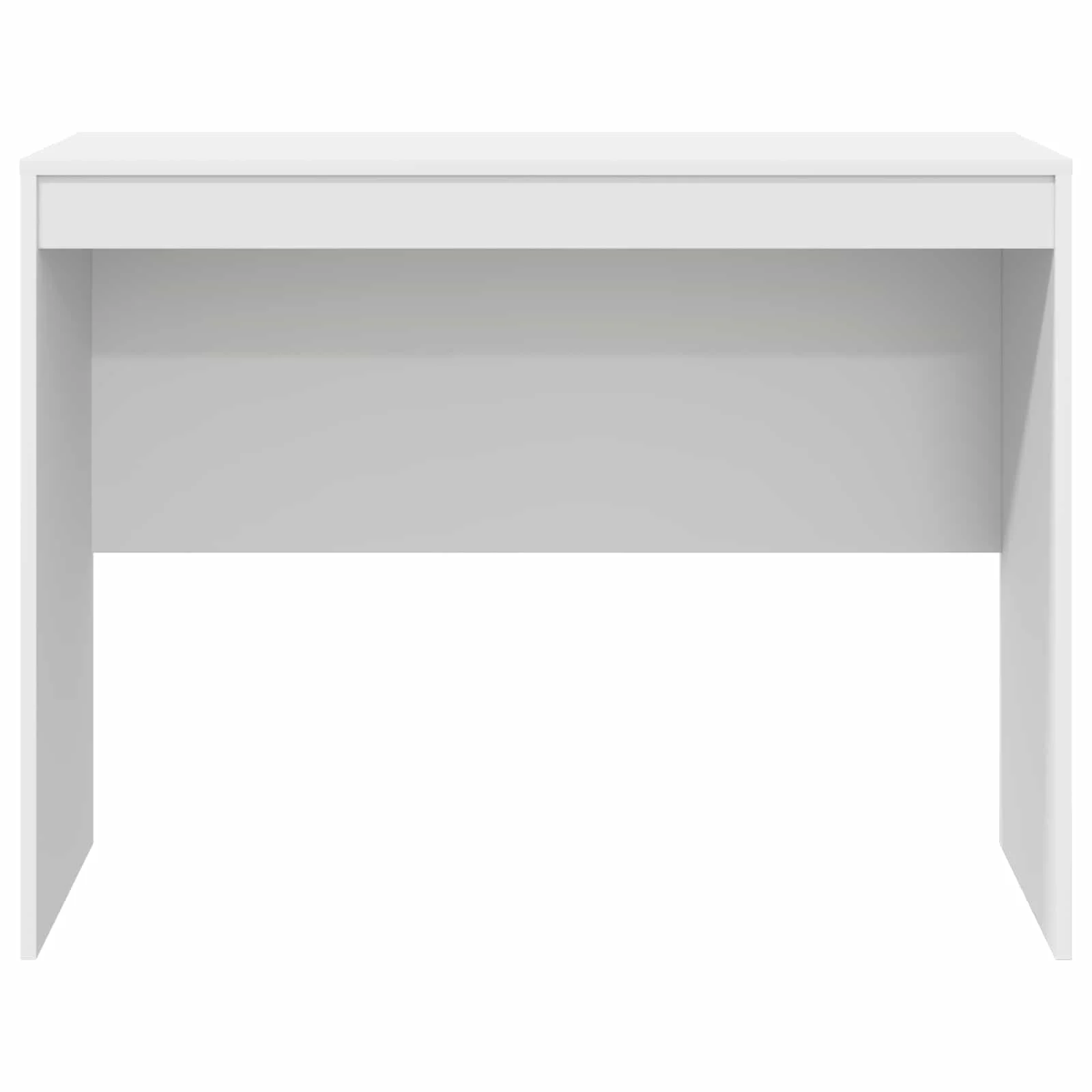 Bureau 100 x 50 x 76 cm blanc bois d'ingénierie – modèle 4 – vue de dessus