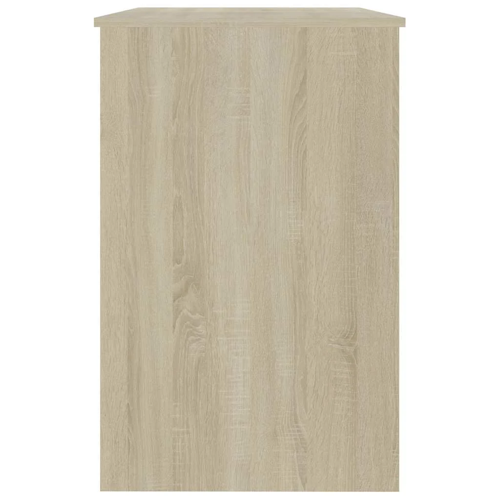 Bureau 100 x 50 x 76 cm blanc et chêne sonoma aggloméré – modèle 2 – vue de dos