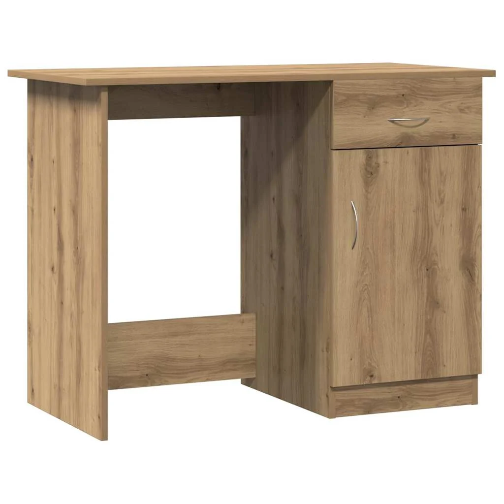 Bureau 100 x 50 x 76 cm chêne artisanal bois d'ingénierie – vue de côté