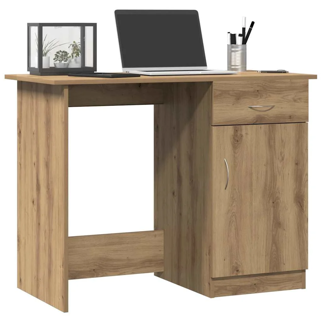 Bureau 100 x 50 x 76 cm chêne artisanal bois d'ingénierie – vue de détail