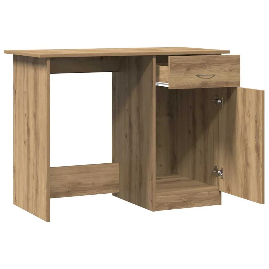 Bureau 100 x 50 x 76 cm chêne artisanal bois d'ingénierie – vue en situation