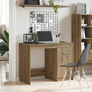 Bureau 100 x 50 x 76 cm chêne artisanal bois d'ingénierie – modèle 2 – vue d’ensemble
