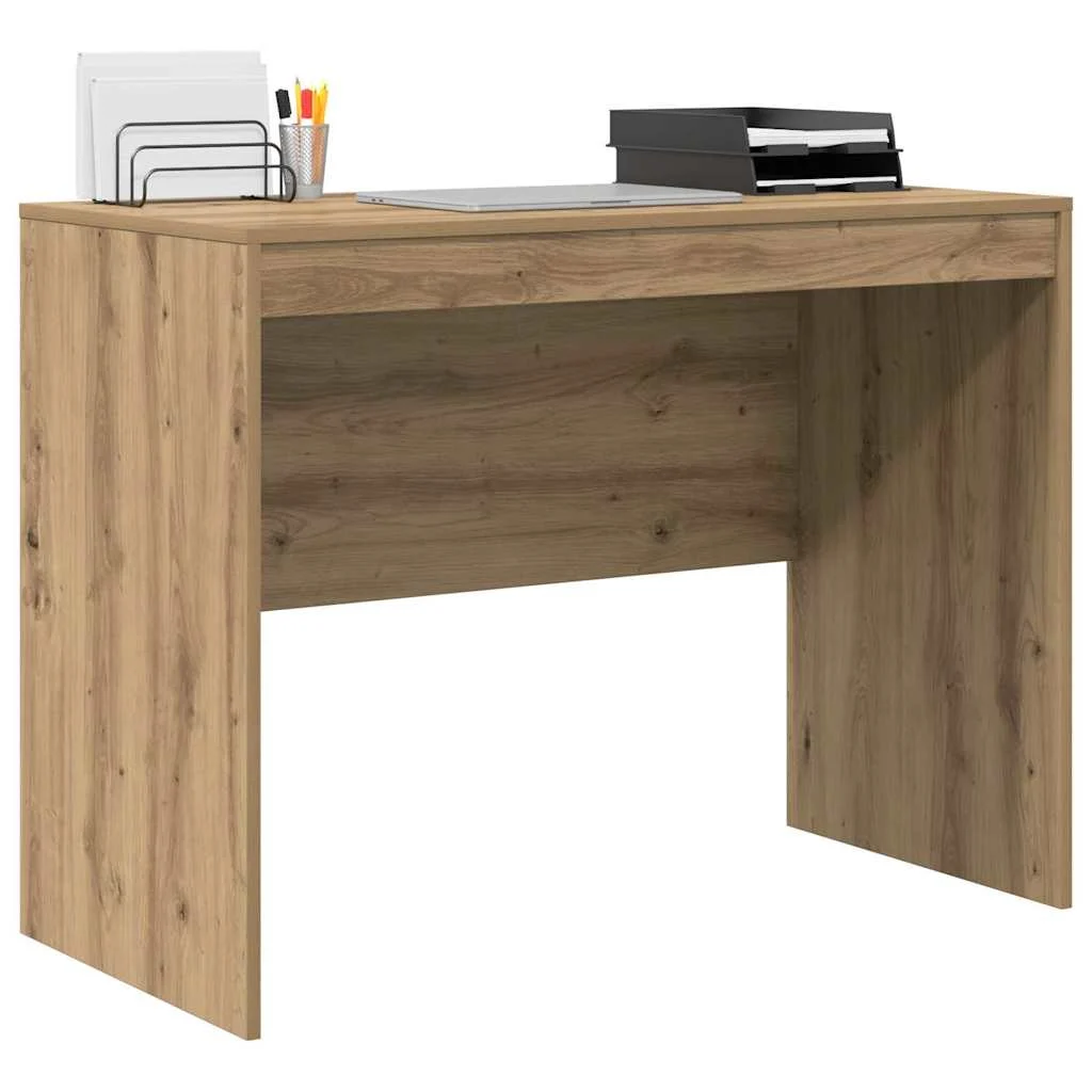 Bureau 100 x 50 x 76 cm chêne artisanal bois d'ingénierie – modèle 3 – vue de détail