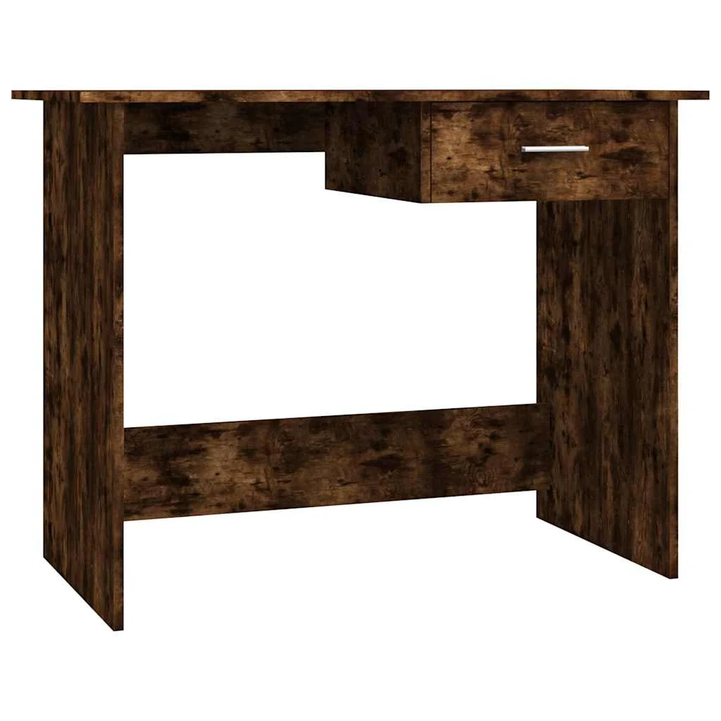 Bureau 100 x 50 x 76 cm chêne fumé bois d'ingénierie – vue de côté