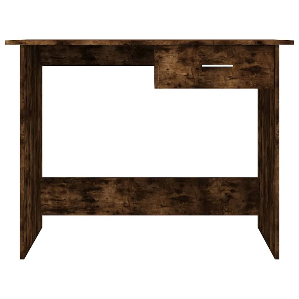 Bureau 100 x 50 x 76 cm chêne fumé bois d'ingénierie – vue de détail