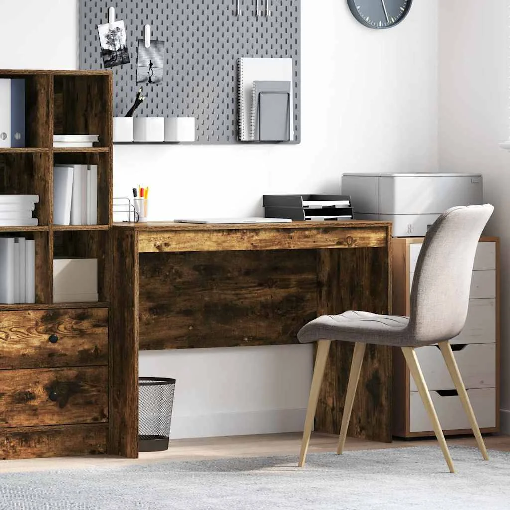 Bureau 100 x 50 x 76 cm chêne fumé bois d'ingénierie – modèle 3 – vue d’ensemble