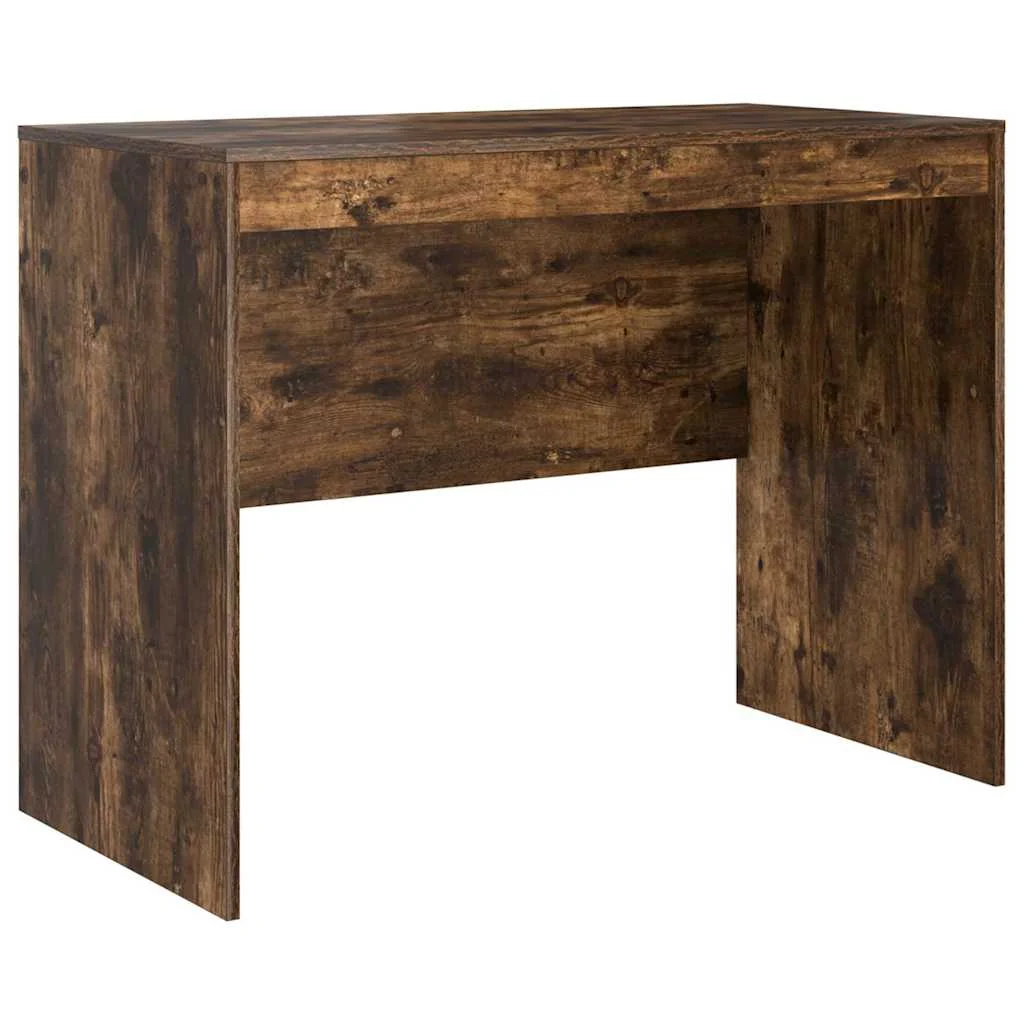 Bureau 100 x 50 x 76 cm chêne fumé bois d'ingénierie – modèle 3 – vue de côté