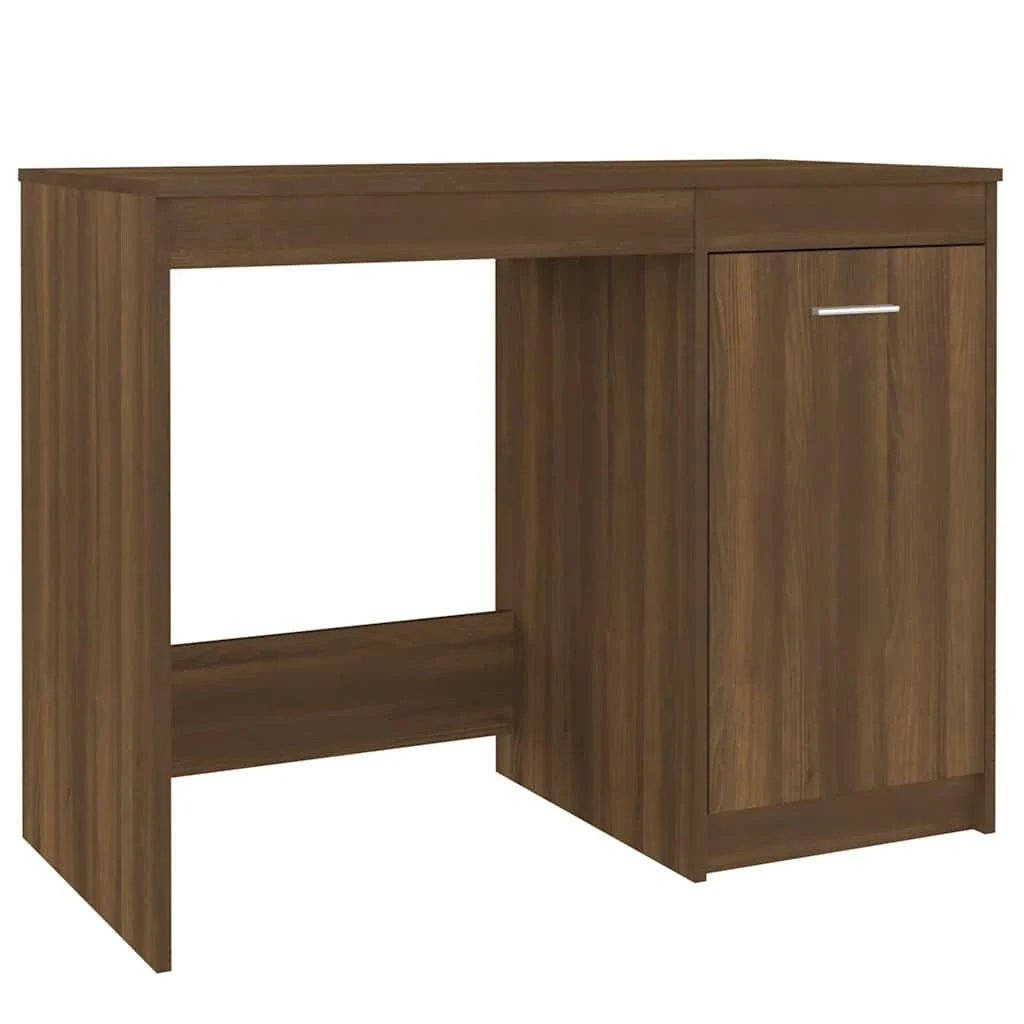 Bureau 100 x 50 x 76 cm chêne marron bois d'ingénierie – modèle 2 – vue de côté